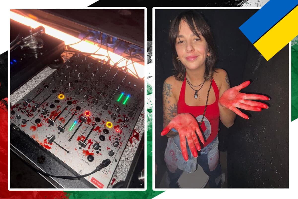 В Лисабоне украинскую диджейку E.LINA как "акт протеста в поддержку Палестины" облили "кровью" во время выступления